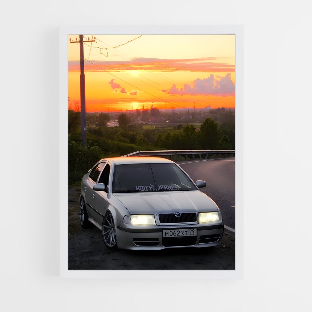 Poster Roadster Élégant – affiche Skoda (vue 3)